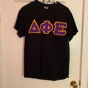 Delta phi epsilon raised letter T-shirt medium